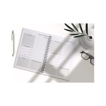 120 Sayfalık Tarihsiz Spiralli Planlayıcı, A5 Boyutunda Açık Gri