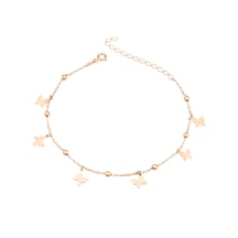 Brezza Lusso Jewelry Kelebek Figürlü Gümüş Kadın Ayak Halhal Rose