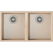 Teka Square 760 Tg Çift Hazneli Tezgah Altı Tegranite Eviye - Avena Bej - 115260026