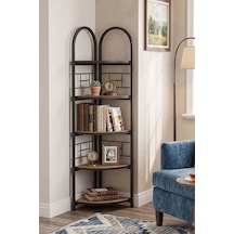 Reyo Falez 5 Raflı Metal Köşe Kitaplık Dekoratif Aksesuar Rafı Çiçeklik Salon Dekoratif Çok Amaçlı Raf Kahverengi Reyo Falez 5 Raflı Metal Köşe Kitaplık Dekoratif Aksesuar Rafı Çiçeklik Salon Dekoratif Çok Amaçlı Raf Kahverengi