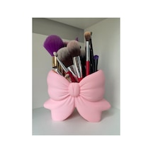 Fiyonk Şeklinde Makyaj Fırçası Organizeri 3d Baskı Dekoratif Kozmetik Düzenleyici Pembe