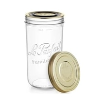 Le Parfait Familia Wiss 1,5 L / 1500 Ml Cam Saklama Ve Konserve Kavanozu, Kahve Ve Kuru Gıda İçin, Çift Kapaklı Vakumlu Kapatma Sistemi. Açık Kahverengi
