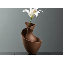 3d Baskı Bold Vazo - Akışkan Formlu Dekoratif Vazo-kahverengi Çok Renkli