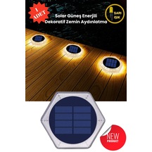Trendpoint 1adet Güneş Enerjili Dekoratif Zemin Aydınlatma Solar Bahçe Peyzaj Kaliteli Premium Led Sarı 31741871