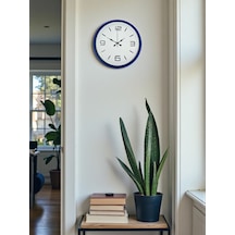36 Cm Lacivert Modern Dekoratif Duvar Saati Renkli