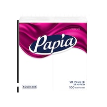 Papia 1/8 Garson Katlama Peçete 33x33cm 100 Adet Beyaz 4'li Avantaj Paketi - 4 Adet Tarı
