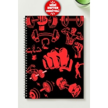 Gym A5 Metal Spiralli Çizgisiz Karton Kapak Gym Defter Çok Renkli