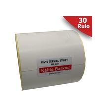 90X70 Termal Etiket 30 Rulo Barkod Etiketi Kalite Barkod