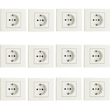 10 Adet Grano Beyaz Topraklı Priz 10'lu Paket / Set Çerçeve Dahil