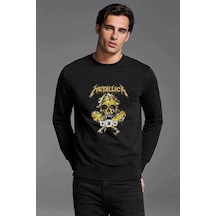 Metallica Baskılı Siyah Erkek Sweatshirt