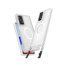 Redmi Note 11 Pro Uyumlu Manyetik Magsafe Destekli Askı Aparatlı Darbe Emici Kılıf Şeffaf