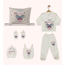 Pia Baby Gl 1910-08 İsme Özel Yastık Zıbın Set Krem