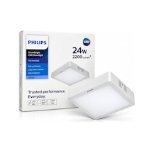 Smartbright 24w Led Sıva Üstü Kare Tavan Armatürü 2200 Lümen, 3000k Sarı Işık, 29,5x29,5 Cm, 220v, Beyaz Kasa Diğer