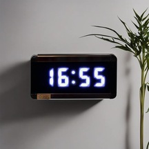 Dijital Led Duvar Ve Masa Saati Ve Derece - Beyaz Kasa Ölçüleri: 7x17 Cm