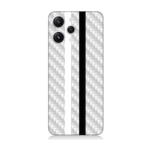 Xiaomi Redmi 12 Uyumlu Siyah Beyaz Metal Motif Desenli Silikon Kılıf