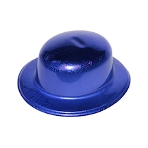 Mavi Renk Hologramlı Plastik Yuvarlak Melon 27x24 Cm