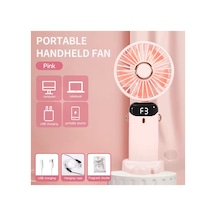 Taşınabilir Dijitalli Mini Fan Şarjlı, Sessiz Ve Güçlü Serinletici Fan Pembe - 886311102