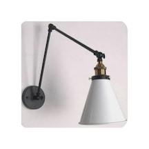 Retro Rustik Vintage Metal Akrobatik Aplik Okuma Lambası Siyah