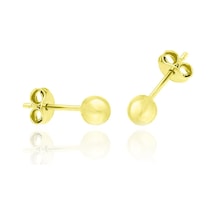 Sarı Gold Rengi Gümüş Top Küpe Küçük Toplu Modeli Küpe Kupe-467