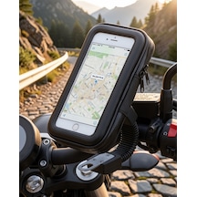 Su Geçirmez Telefon Tutucu Motosiklet Scooter İçin Uczzzt52motortutucu-1 Siyah