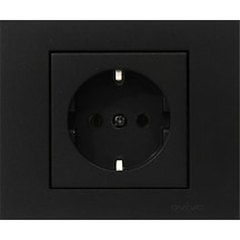 Ovivo Grano Siyah Topraklı Priz + Çerçeve