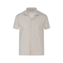 Hatemoğlu Ekru Regular Fit Apaş Yaka Keten Gömlek 35388 4112494
