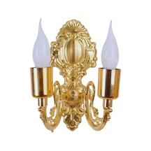 Metal Gold Kaplama Duvar Aplik İki Kollu Klasik Saray Model Ap000 Gold