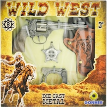 Gonher 8'Li Revolver Metal Kovboy Seti