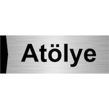 Atölye 10x20cm Gümüş Renk Metal Yönlendirme Levhası