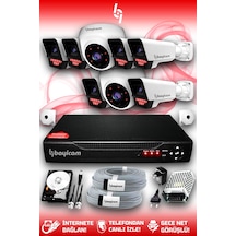 Bayicam 8 Kameralı Süper 2 İç Kamera Set 320 GB 5 MP 2K Net Gece Görüşlü Güvenlik Kamerası Sistemi