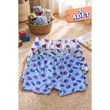 Andredimoda Erkek Çocuk Boxer Pamuklu Desenli Boxer 3'lü Paket Desenli Desenli