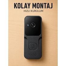 Wi-fi - 762 - Akıllı Görüntülü Kapı Zili Hd Kamera, Gece Görüşü Ve - Cadde101 - Telefon Bildirimli