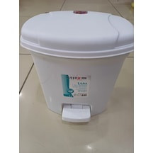 Pedallı 1 No Plastik Çöp Kovası 3 Litre Beyaz