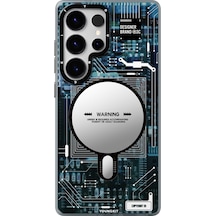 Galaxy Uyumlu S25 Ultra Kılıf Magsafe Şarj Özellikli Youngkit Technology Serisi Kapak Mavi Mavi