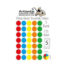19 Mm Renkli Hazır Yuvarlak Etiket 175 Li 1 Paket Mix Color Ofis Etiketleri Kendinden Yapışkanlı Nokta Etiket