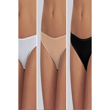 Çift Kaplan Kadın Basic Slip 5'li Paket - 4xl Çok Renkli