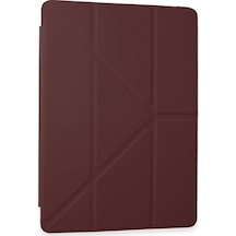 Samsung Galaxy Tab A9 Kılıf Kalemlikli Mars Tablet Kılıfı - Mürdüm