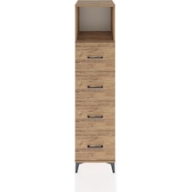 Hyperion Dolap Tek Raflı 4 Çekmeceli 44x44x182 Çam-çam Çam
