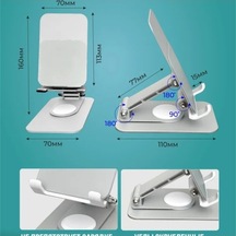 Pazly Ayarlanabilir Açık Gri Telefon & Tablet Standı - Dayanıklı Organizatör, Ev Ve Ofis İçin
