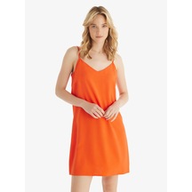 Kadın Premium Ekovero İnce Askılı Mercan Gecelik C2t3n5o06 Mercan