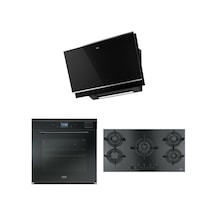 Franke FMY 99 HS XS  - FHCR 905 -FMY 907 Siyah Mythos Buharlı İnox Set