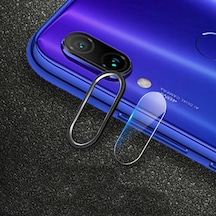 Xiaom Redmi Note 7 Kamera Koruma Metal Lens+ Kırılmaz Cam Set- 1903 - Renk: Siyah