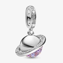 Nur Silver Kristal Ve Berrak Kübik Zirkonlu Sallantılı Gümüş Charm - NUR-CM00376