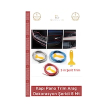 Otodekor İç Trim Galvanik Şerit Pano Süsleme Esnek Pvc Lüks Aksesuar Araba Dekorasyon 5 Metre