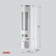 400 Ml Duvara Monte Manuel Sabunluk Banyo , Mutfak El Sıvı Şampuan Duş Jeli Dispenseri 1 Adet Beyaz Beyaz