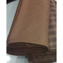 Karmen Ekose Ve Düz Kombin Kışlık Etek Takım Ceket Kumaşı Camel