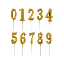 1 Gold Mum 13 Cm Büyük Boy Rakam Doğum Günü Pasta Süsleme Altın