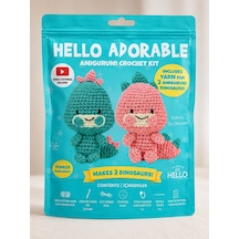 Bakgelal Hello Adorable Amigurumi Dinozor Yapım Kiti 2 Adet Sevimli Dinozor Bff, Türkçe Anlatımlı