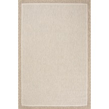 Dekorenti Siena 3701 Krem Sisal Halı Çerçeveli Mutfak Halısı