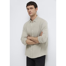 Mavi - Keten Karışımlı Yeşil Tencel Tm Liyosel Gömlek 0211482-70333 Yeşil